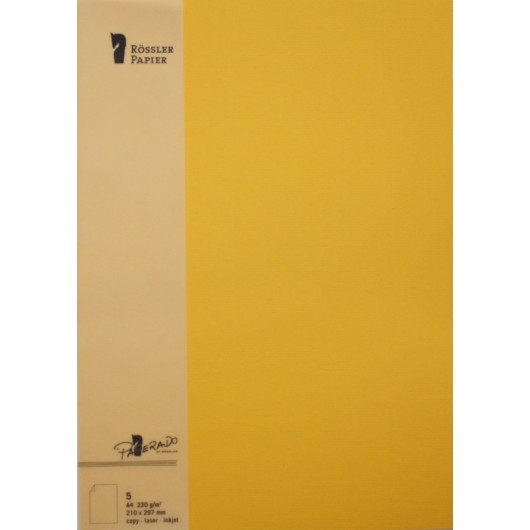 Tarjeta A4 Paperado Amarelo – 5 Unidades