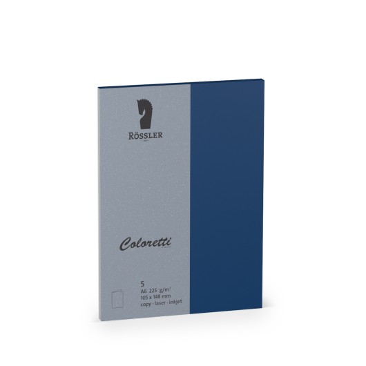 Conjunto de Tarjetas A6 Doble Coloretti – 5 Unidades Azul Jeans
