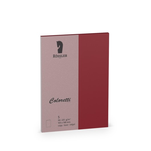 Tarjeta A6 Doble Coloretti – 5 Unidades Burdeos