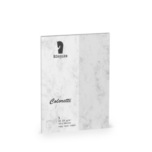 Cartão A6 Duplo Coloretti 5 Unidades Mármore Cinza