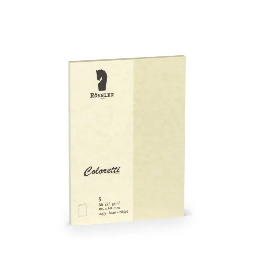 Tarjeta A6 Doble Coloretti – 5 Unidades Pergamino Creme