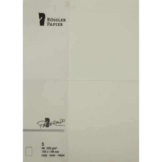 Tarjetas A6 Paperado Crema – 5 Unidades