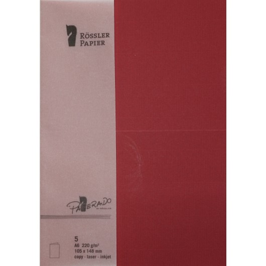Tarjeta A6 Paperado – 5 Unidades Granate