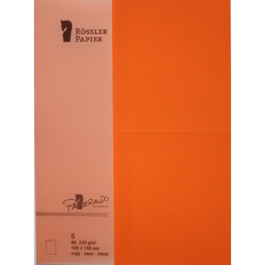 Tarjetas A6 Paperado Naranja – 5 Unidades