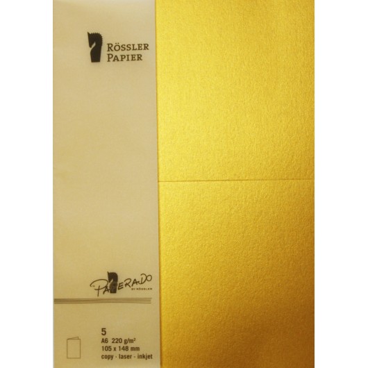 Tarjeta A6 Paperado – 5 Unidades Douradas
