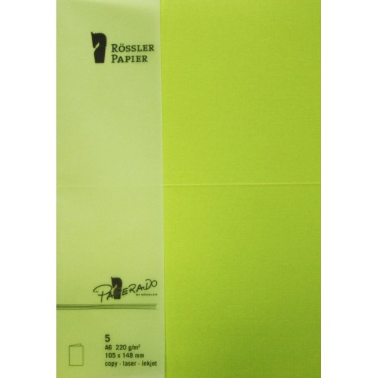 Tarjetas A6 Paperado Verde Lima – 5 Unidades