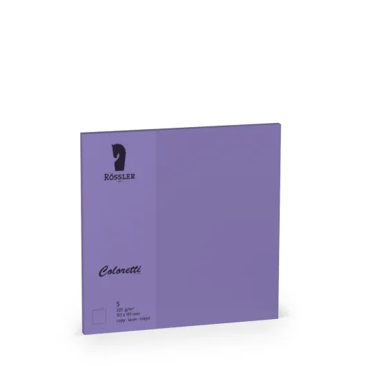 Tarjeta Doble 157×157 Coloretti 5 Unidades Lila