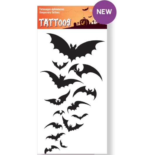 Tatuagens Temporárias Halloween Murciélagos