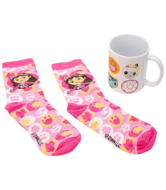 Conjunto de Meias e Caneca Cerâmica Gabby’s Dollhouse 325 ml