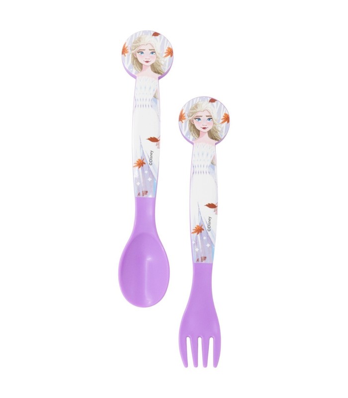 Conjunto de 2 Talheres PP (Colher e Garfo) Frozen Folhas de Outono