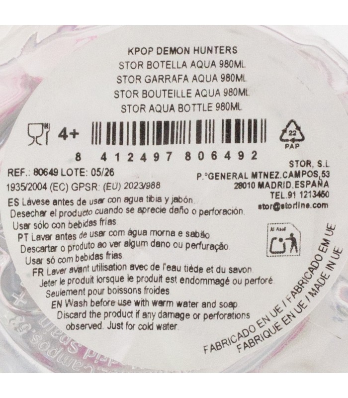 GARRAFA AQUA 980 ML KPOP DEMON HUNTERS