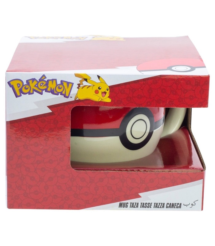 Caneca Cerâmica 3D 490 ML Pokémon Pokébola em Caixa de Presente
