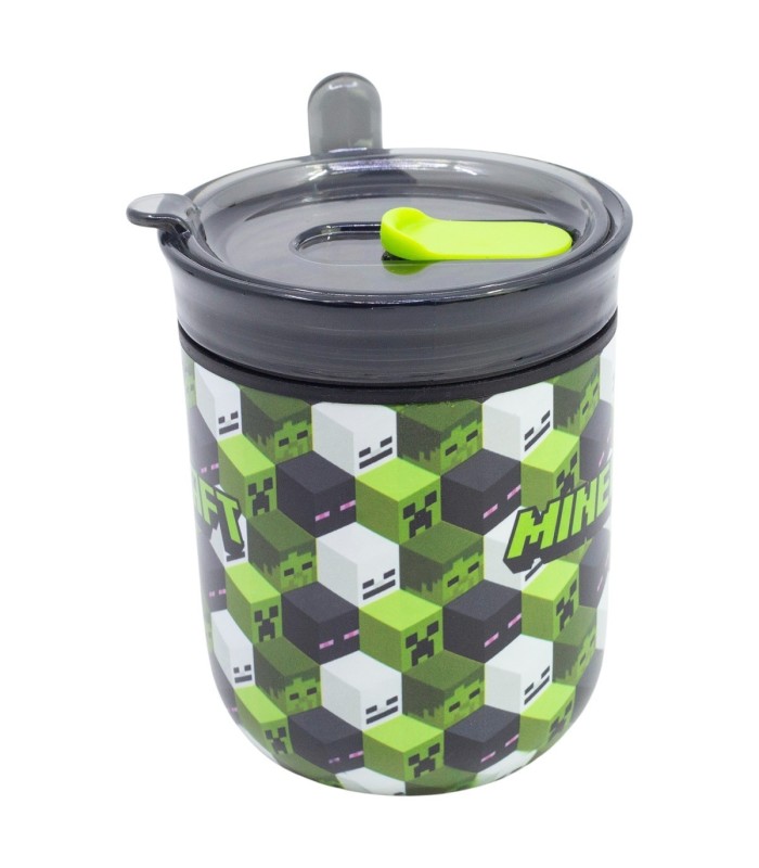 Caneca Harmony Dupla Parede com Tampa 470 ml Minecraft