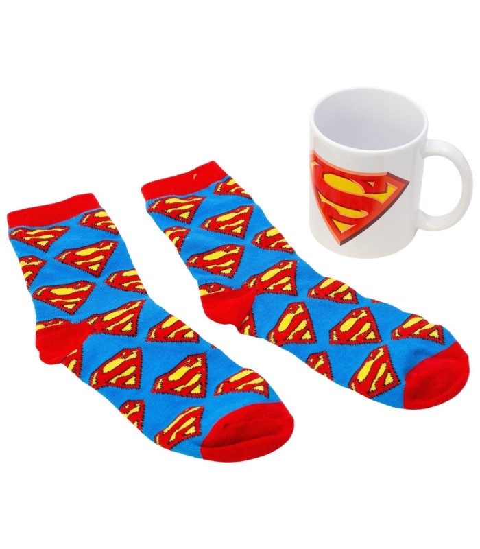 Conjunto de Meias e Caneca Cerâmica 325 ml Superman