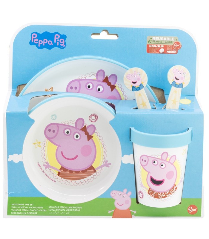 Conjunto 5 PCS Antideslizante Peppa Pig em Caixa