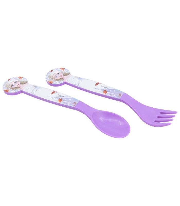 Conjunto de 2 Talheres PP (Colher e Garfo) Frozen Folhas de Outono