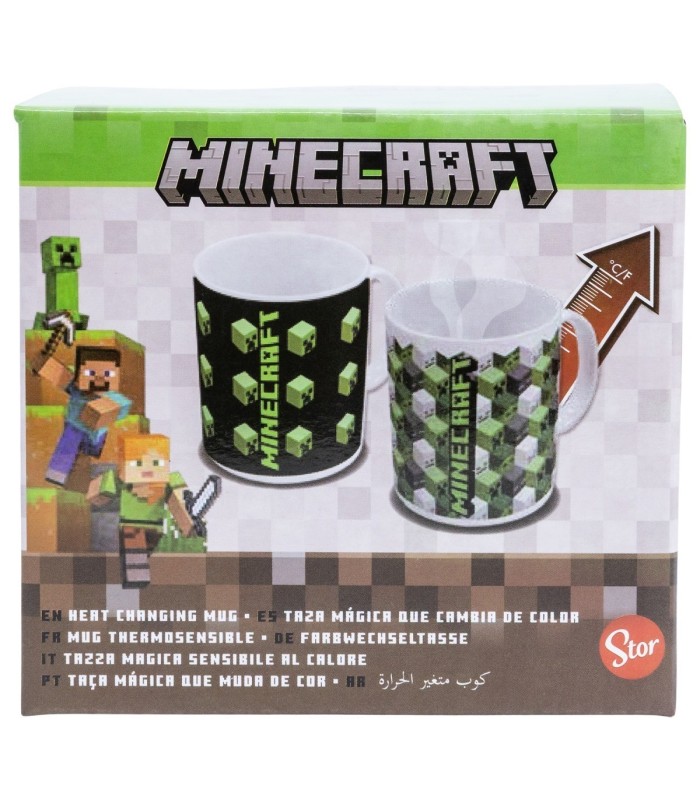 Caneca Cerâmica 325 ml Mudança de Cor Minecraft