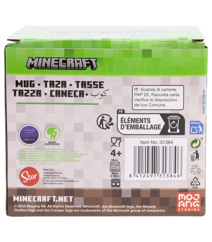 Caneca Cerâmica 325 ml Minecraft em Caixa de Presente