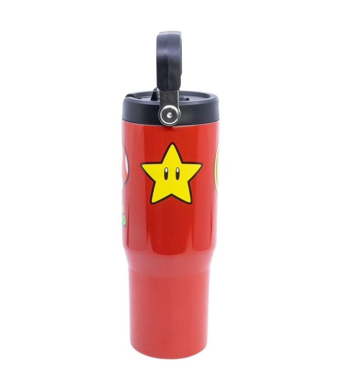 Copo Cool Térmico Inox com Asa 860 ml Super Mario