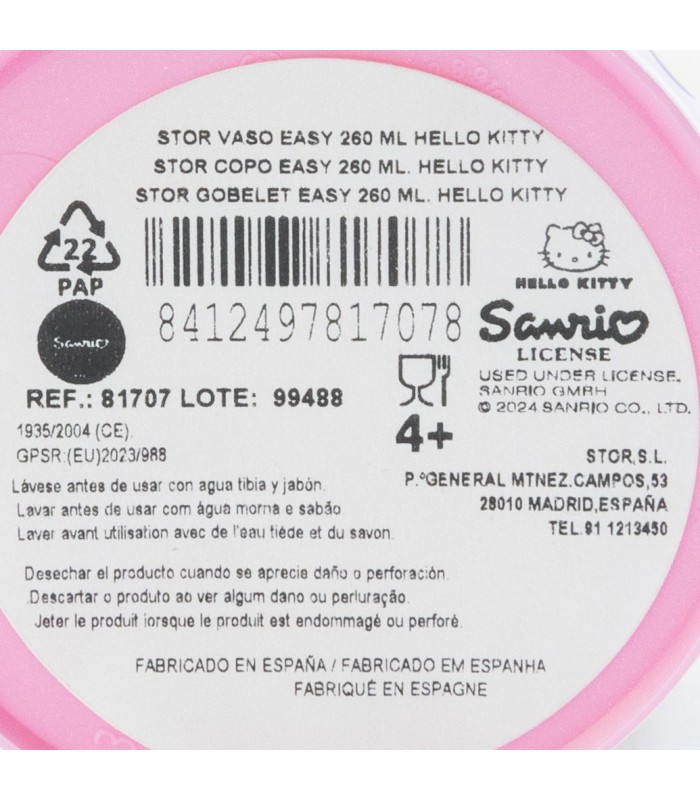 Copo Pequeno 260 ml Hello Kitty