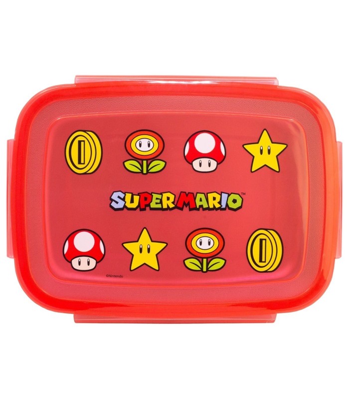 STOR EMBALAGEM RETANGULAR REDONDEADA AÇO INOXIDÁVEL 1090 ML SUPER MARIO