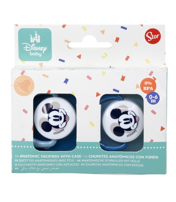 SET 2 CHUPETAS SILICONE ANATÓMICO MICKEY MOUSE
