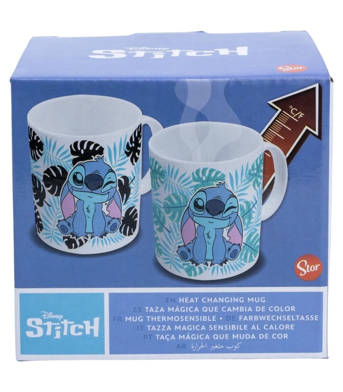 Caneca Cerâmica 325 ml Mudança de Cor Stitch Aloha
