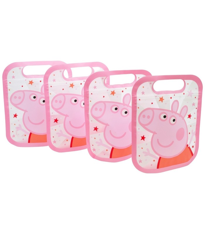 SET 4 BOLSAS COM FECHO ZIP PEPPA PIG