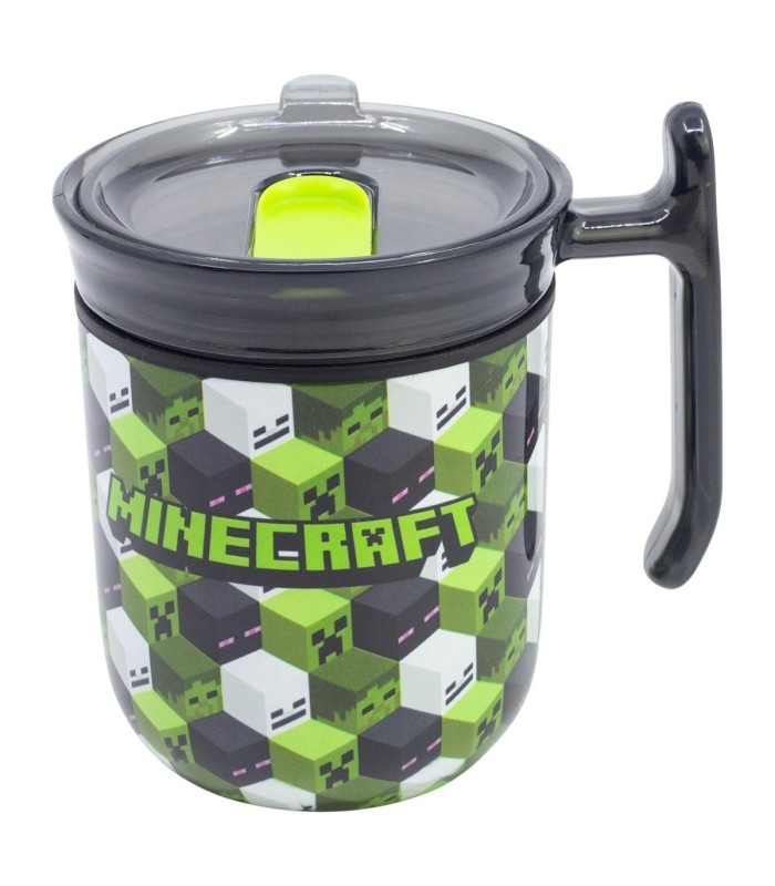 Caneca Harmony Dupla Parede com Tampa 470 ml Minecraft