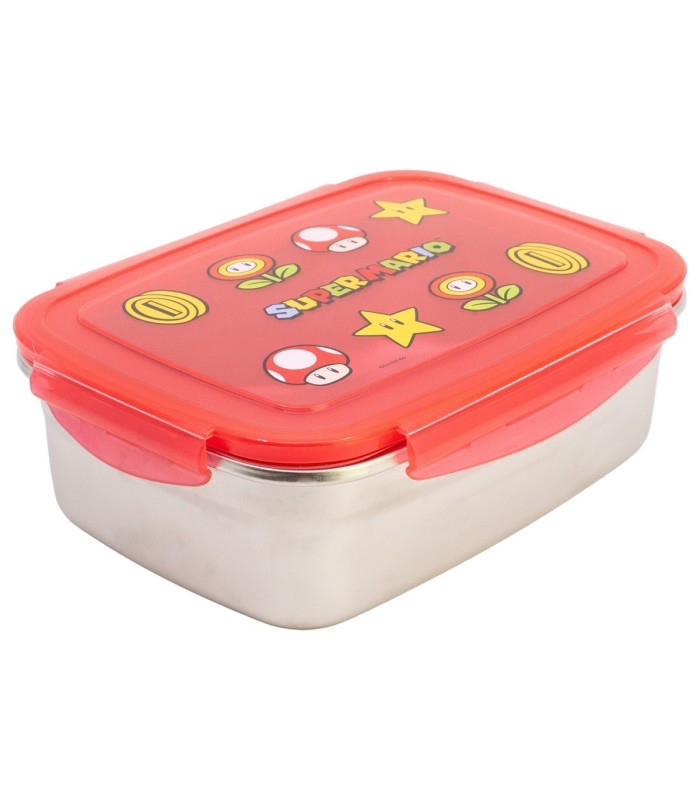 STOR EMBALAGEM RETANGULAR REDONDEADA AÇO INOXIDÁVEL 1090 ML SUPER MARIO