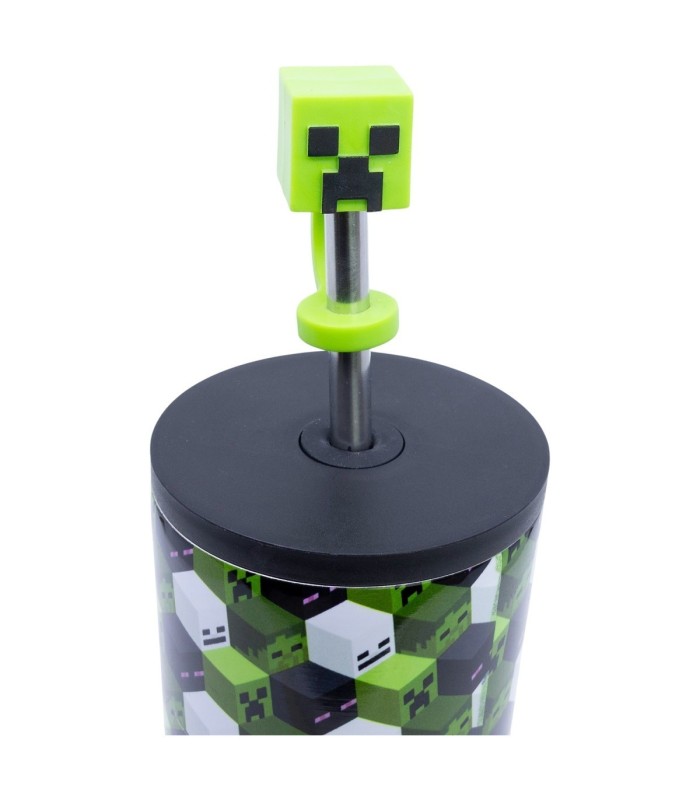 Copo Térmico Inox com Canudo 3D 770 ml – Minecraft