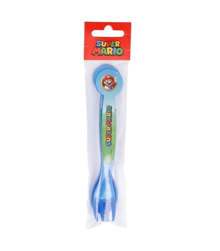 Conjunto de 2 Talheres Super Mario (Colher e Garfo)