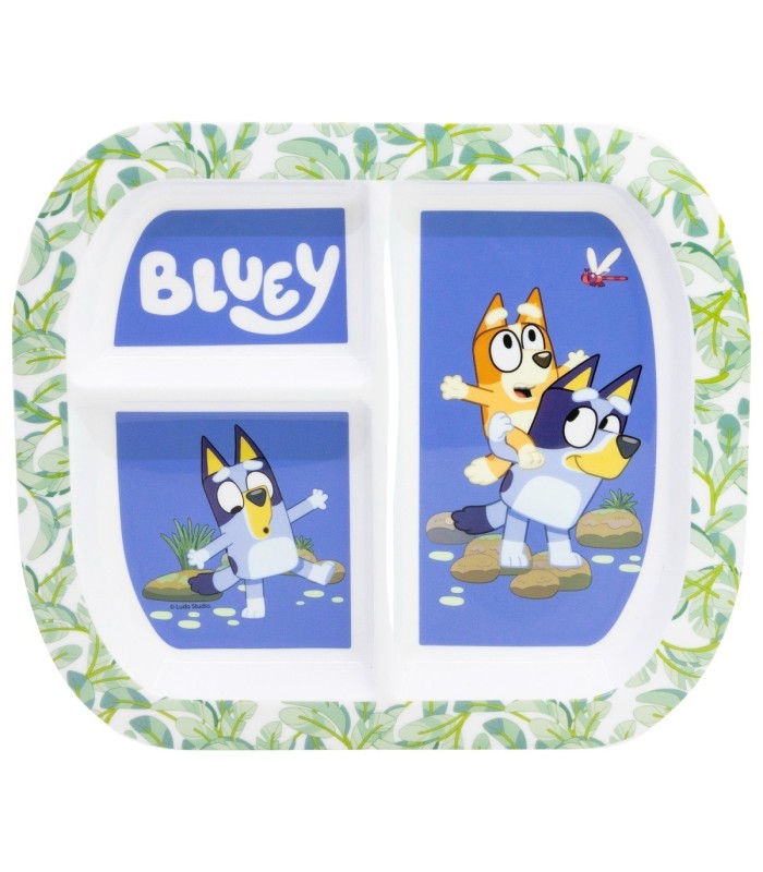 Prato Dividido Rectangular Bluey