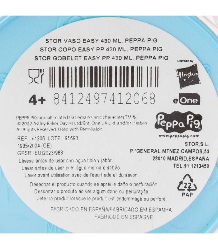 Copo Grande 430 ML Peppa Pig – Bondade Conta