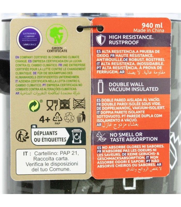 Caneca Térmica XL Aço Inoxidável 920 ml Minecraft
