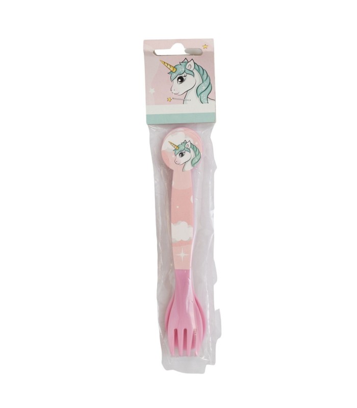 CONJUNTO DE 2 TALHERES PP (COLHER E GARFO) UNICÓRNIO RAINBOW