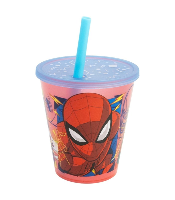 Conjunto 4 Copos Spiderman 285 ml com Palhinha