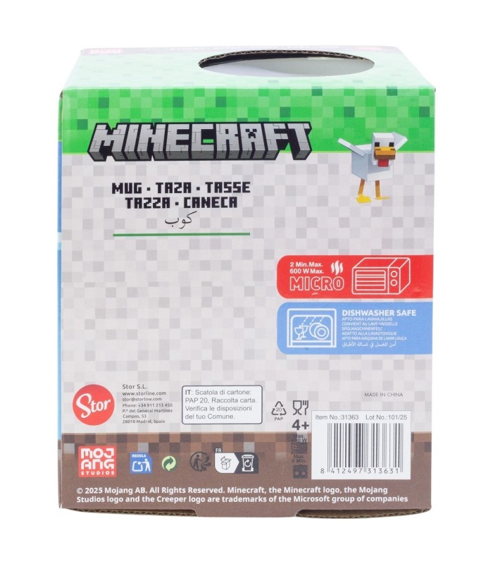 Caneca Cerâmica Latte 695 ml Minecraft com Caixa de Presente