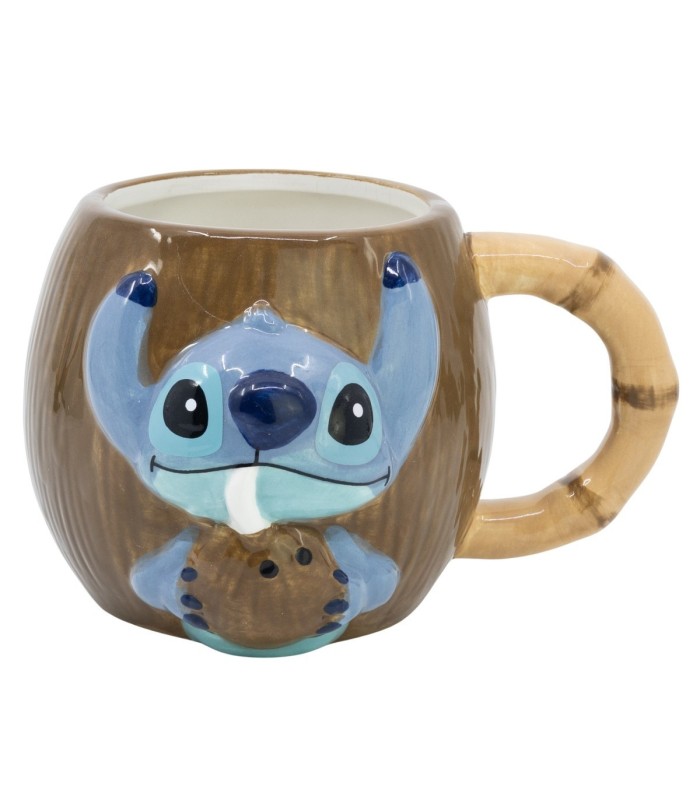 Caneca Cerâmica 3D 420 ml Stitch em Caixa de Presente