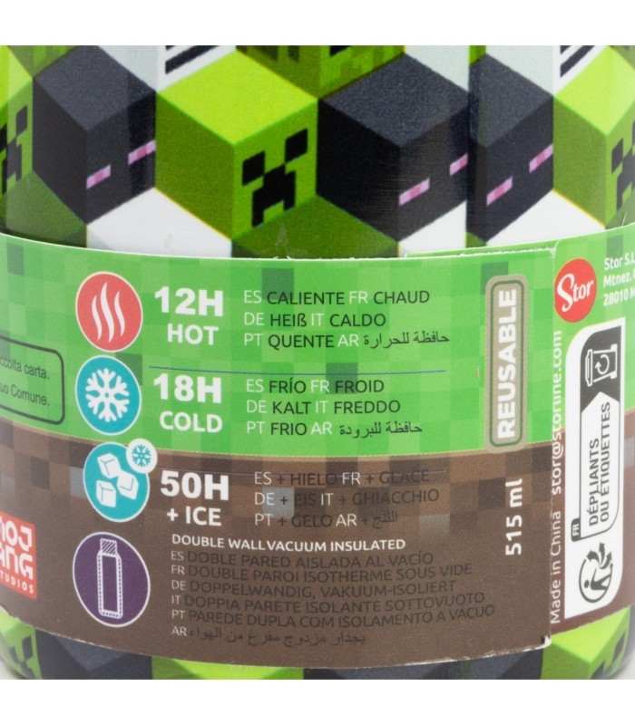 Garrafa Térmica Inox 515 ml Minecraft Iconicmono