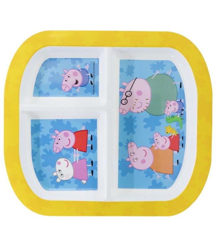 Prato Dividido Retangular Peppa Pig