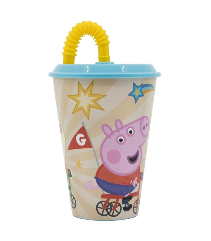 Copo Peppa Pig Kindness Counts 430 ml com Tapa e Canudo