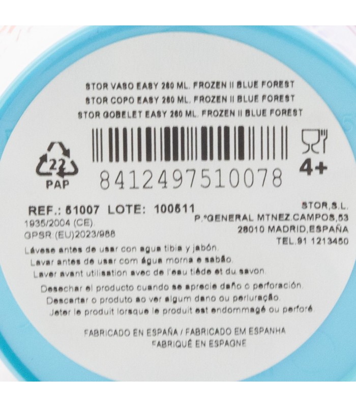 Copo Infantil Reutilizável 260 ML Frozen II Floresta Azul