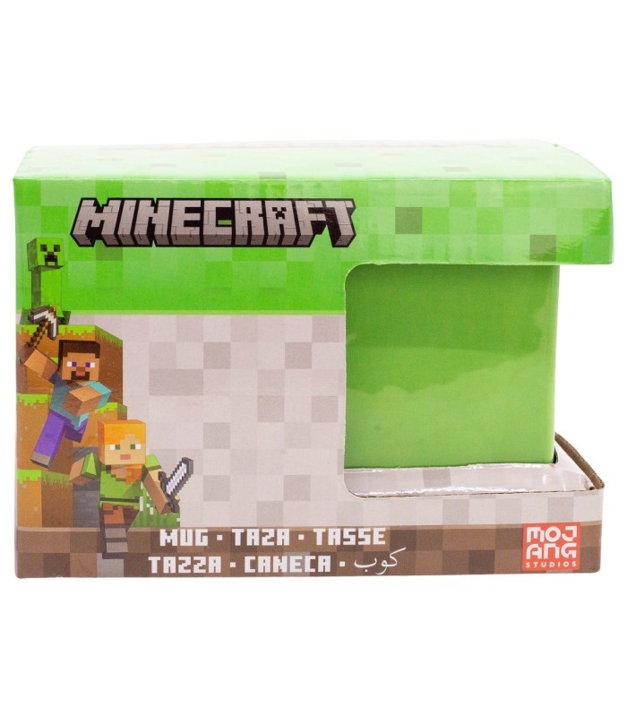 Caneca Cerâmica 3D 440 ML Minecraft em Caixa de Presente