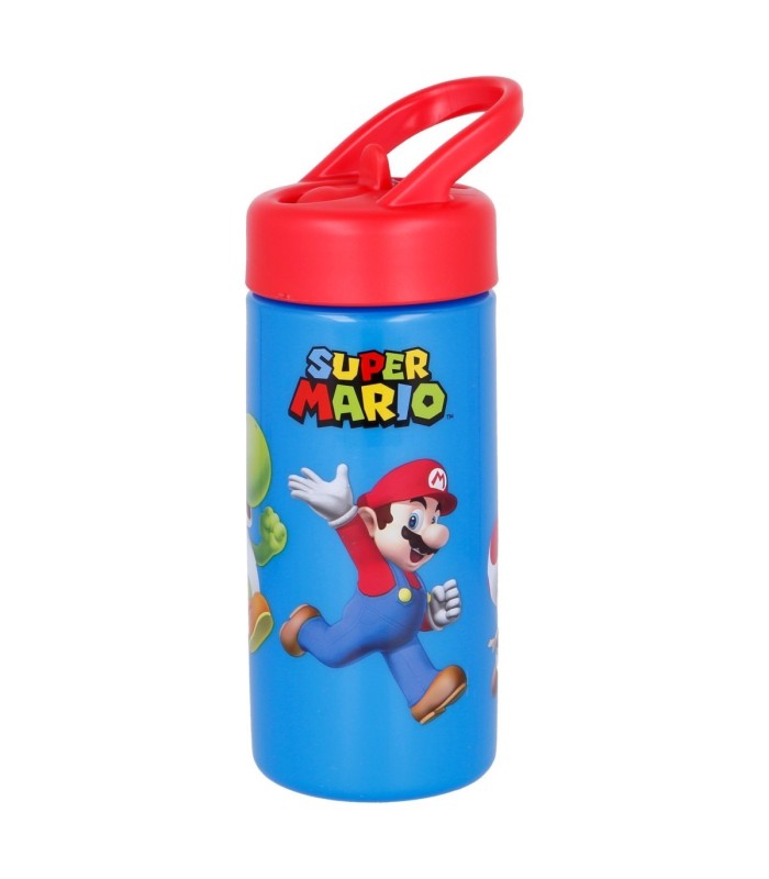Garrafa de Água Super Mario 410 ml com Palhinha