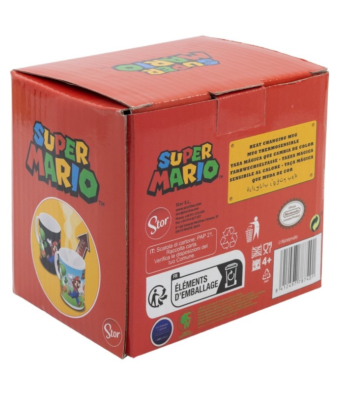 Caneca Cerâmica 325 ml Mudança de Cor Super Mario