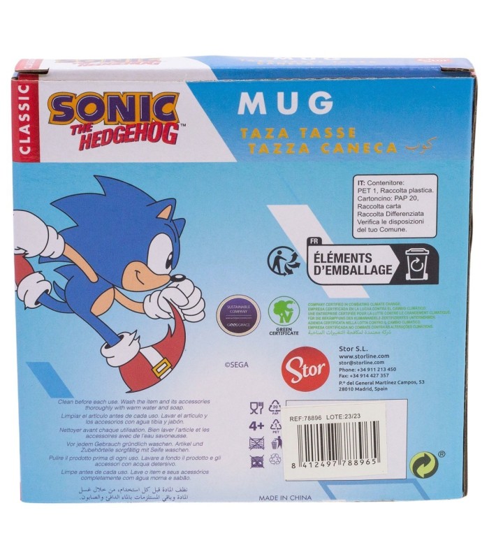 Caneca Cerâmica 3D 400 ML Sonic Head em Caixa de Presente