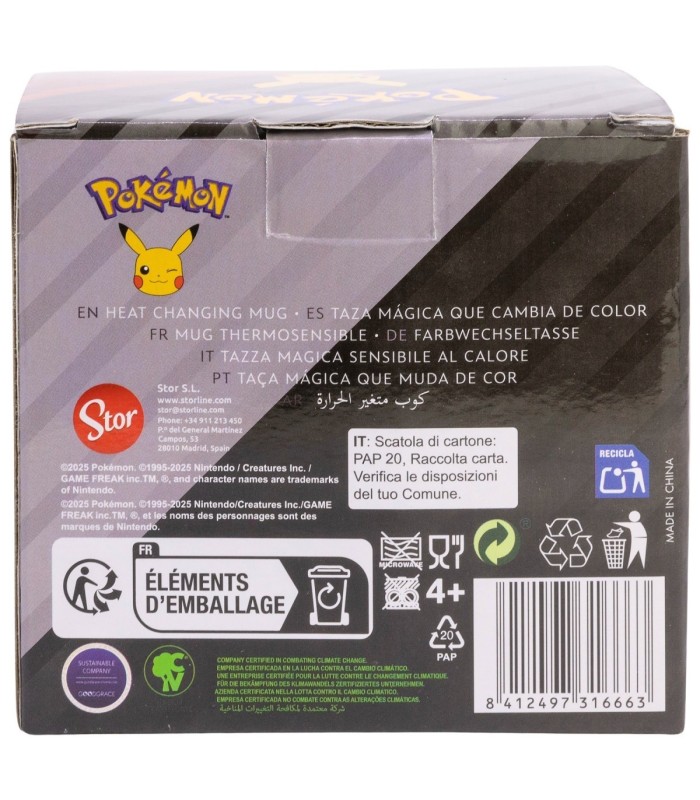 Caneca Cerâmica 325 ml Mudança de Cor Pokémon Metal Meltdown