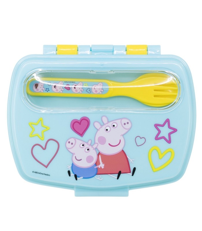 Fiambrera Retangular Peppa Pig com Talheres 2022