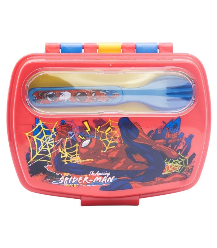 Fiambrera Retangular Spider-Man com Talheres
